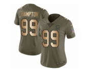 Women Nike Chicago Bears #99 Dan Hampton Limited Olive Gold Salute to Service NFL Jersey