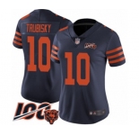 Women's Chicago Bears #10 Mitchell Trubisky Limited Navy Blue Rush Vapor Untouchable 100th Season Football Jersey