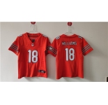 Women's Chicago Bears #18 Caleb Williams Orange 2024 Draft F.U.S.E. Vapor Football Stitched Jersey