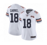 Women's Chicago Bears #18 Taylor Gabriel White 100th Season Limited Football Jersey
