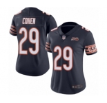 Women's Chicago Bears #29 Tarik Cohen Navy Blue Team Color 100th Season Limited Football Jersey