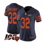 Women's Chicago Bears #32 David Montgomery Limited Navy Blue Rush Vapor Untouchable 100th Season Football Jersey