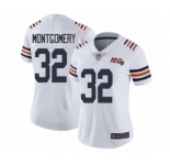 Women's Chicago Bears #32 David Montgomery White 100th Season Limited Football Jersey