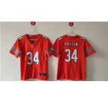 Women's Chicago Bears #34 Walter Payton Orange 2024 Draft F.U.S.E. Vapor Football Stitched Jersey