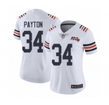 Women's Chicago Bears #34 Walter Payton White 100th Season Limited Football Jersey