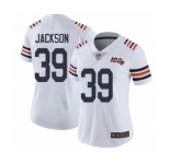 Women's Chicago Bears #39 Eddie Jackson White 100th Season Limited Football Jersey