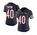 Women's Chicago Bears #40 Gale Sayers Navy Blue Team Color 100th Season Limited Football Jersey