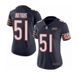 Women's Chicago Bears #51 Dick Butkus Navy Blue Team Color 100th Season Limited Football Jersey