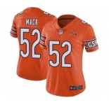 Women's Chicago Bears #52 Khalil Mack Orange Alternate 100th Season Limited Football Jersey