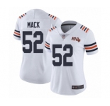 Women's Chicago Bears #52 Khalil Mack White 100th Season Limited Football Jersey