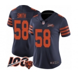 Women's Chicago Bears #58 Roquan Smith Limited Navy Blue Rush Vapor Untouchable 100th Season Football Jersey