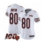 Women's Chicago Bears #80 Trey Burton White Vapor Untouchable Limited Player 100th Season Football Jersey