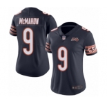Women's Chicago Bears #9 Jim McMahon Navy Blue Team Color 100th Season Limited Football Jersey