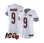 Women's Chicago Bears #9 Jim McMahon White Vapor Untouchable Limited Player 100th Season Football Jersey