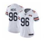 Women's Chicago Bears #96 Akiem Hicks White 100th Season Limited Football Jersey