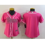 Women's Chicago Bears Blank Pink With Patch Cool Base Stitched Baseball Jersey