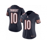 Women's Nike Chicago Bears #10 Mitchell Trubisky Limited Navy Blue Rush NFL Jersey