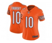 Women's Nike Chicago Bears #10 Mitchell Trubisky Vapor Untouchable Limited Orange Rush NFL Jersey