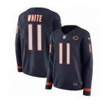 Women's Nike Chicago Bears #11 Kevin White Limited Navy Blue Therma Long Sleeve NFL Jersey