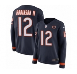Women's Nike Chicago Bears #12 Allen Robinson Limited Navy Blue Therma Long Sleeve NFL Jersey