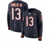Women's Nike Chicago Bears #13 Bennie Fowler III Limited Navy Blue Therma Long Sleeve NFL Jersey