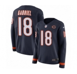 Women's Nike Chicago Bears #18 Taylor Gabriel Limited Navy Blue Therma Long Sleeve NFL Jersey