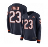 Women's Nike Chicago Bears #23 Kyle Fuller Limited Navy Blue Therma Long Sleeve NFL Jersey