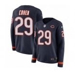 Women's Nike Chicago Bears #29 Tarik Cohen Limited Navy Blue Therma Long Sleeve NFL Jersey
