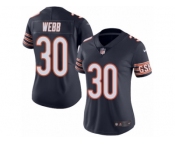 Women's Nike Chicago Bears #30 B.W. Webb Limited Navy Blue Rush NFL Jersey