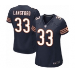 Women's Nike Chicago Bears #33 Jeremy Langford Game Navy Blue Team Color NFL Jersey