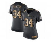 Women's Nike Chicago Bears #34 Walter Payton Limited Black Gold Salute to Service NFL Jersey