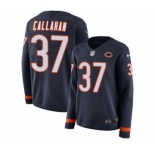 Women's Nike Chicago Bears #37 Bryce Callahan Limited Navy Blue Therma Long Sleeve NFL Jersey