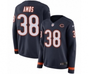 Women's Nike Chicago Bears #38 Adrian Amos Limited Navy Blue Therma Long Sleeve NFL Jersey