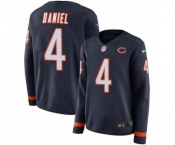 Women's Nike Chicago Bears #4 Chase Daniel Limited Navy Blue Therma Long Sleeve NFL Jersey