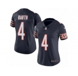 Women's Nike Chicago Bears #4 Connor Barth Limited Navy Blue Rush NFL Jersey