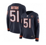 Women's Nike Chicago Bears #51 Dick Butkus Limited Navy Blue Therma Long Sleeve NFL Jersey