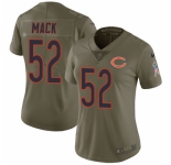 Women's Nike Chicago Bears #52 Khalil Mack Limited Olive 2017 Salute to Service NFL Jersey