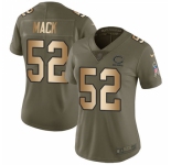 Women's Nike Chicago Bears #52 Khalil Mack Limited Olive Gold 2017 Salute to Service NFL Jersey