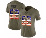 Women's Nike Chicago Bears #52 Khalil Mack Limited Olive USA Flag 2017 Salute to Service NFL Jersey