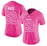 Women's Nike Chicago Bears #52 Khalil Mack Limited Pink Rush Fashion NFL Jersey
