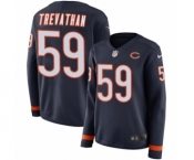 Women's Nike Chicago Bears #59 Danny Trevathan Limited Navy Blue Therma Long Sleeve NFL Jersey