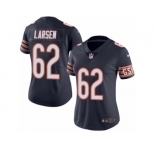 Women's Nike Chicago Bears #62 Ted Larsen Limited Navy Blue Rush NFL Jersey