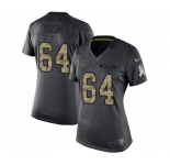 Women's Nike Chicago Bears #64 Eric Kush Limited Black 2016 Salute to Service NFL Jersey