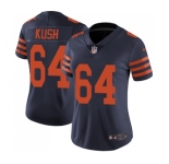 Women's Nike Chicago Bears #64 Eric Kush Limited Navy Blue Rush Vapor Untouchable NFL Jersey