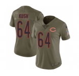 Women's Nike Chicago Bears #64 Eric Kush Limited Olive 2017 Salute to Service NFL Jersey