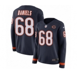 Women's Nike Chicago Bears #68 James Daniels Limited Navy Blue Therma Long Sleeve NFL Jersey