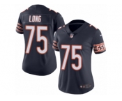 Women's Nike Chicago Bears #75 Kyle Long Limited Navy Blue Rush NFL Jersey