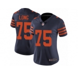 Women's Nike Chicago Bears #75 Kyle Long Vapor Untouchable Limited Navy Blue 1940s Throwback Alternate NFL Jersey