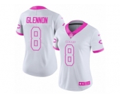 Women's Nike Chicago Bears #8 Mike Glennon Limited White Pink Rush Fashion NFL Jersey