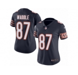 Women's Nike Chicago Bears #87 Tom Waddle Limited Navy Blue Rush NFL Jersey